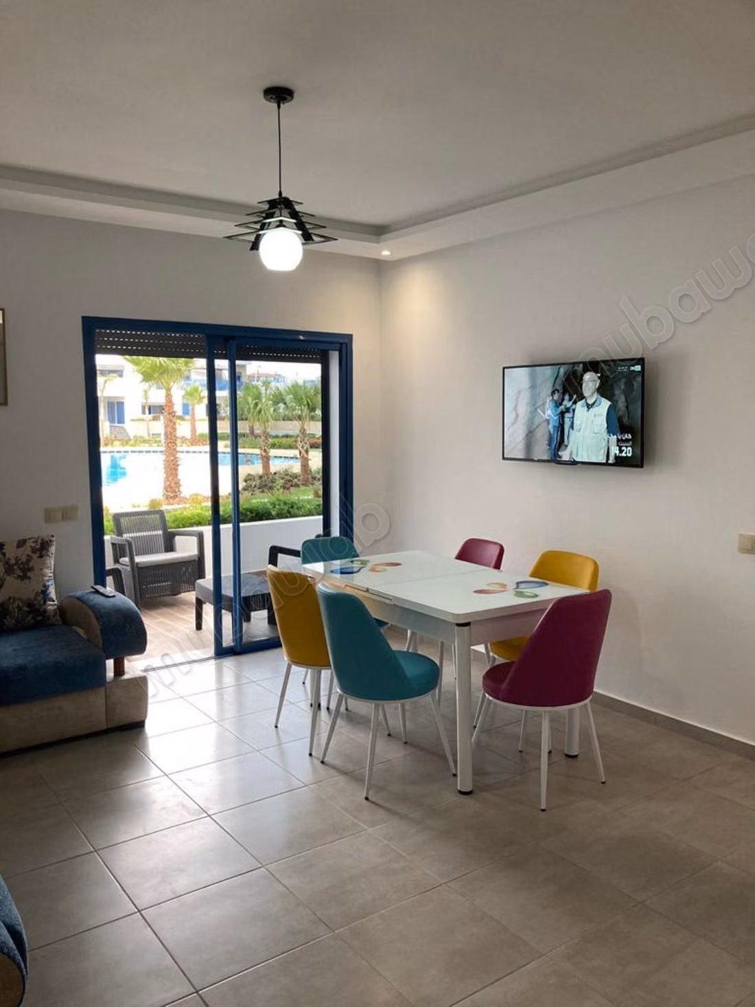 Appartements à louer à Martil. 
Surface totale 82 m². 
Salon traditionnel, antenne parabolique générale