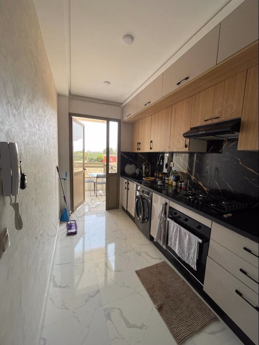 Very nice apartment for rent in Dar Bouazza. 3 comfortable rooms. Well furnished