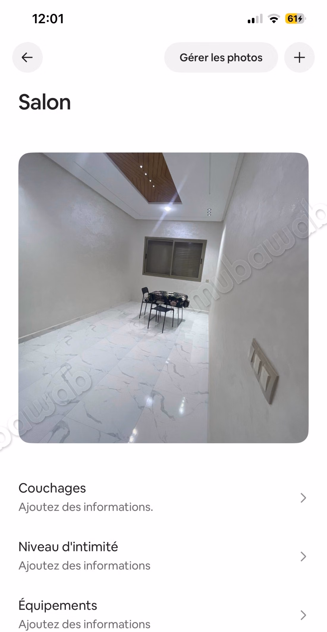 Very nice apartment for rent in Dar Bouazza. 3 comfortable rooms. Well furnished