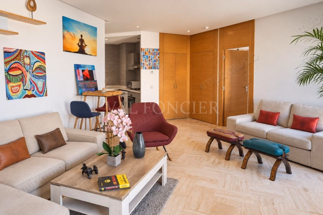 Affitto Studio Moderno Ammobiliato 70m2 Piano Alto con Terrazza CFC, Casablanca