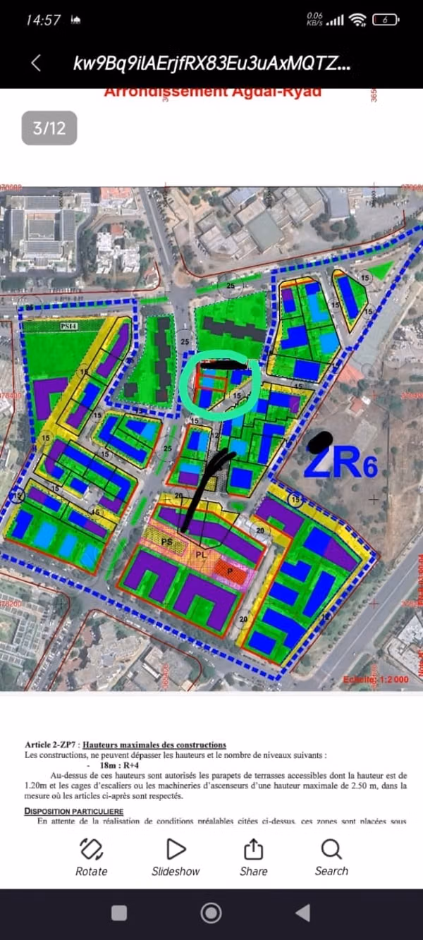 Terreno en venta en Agdal. Superficie 942 m²