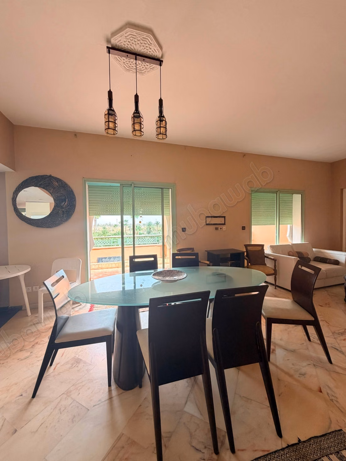RÉSIDENCE PALMERAIE 1 Appartement meublé 100 m², terrasse vue Atlas