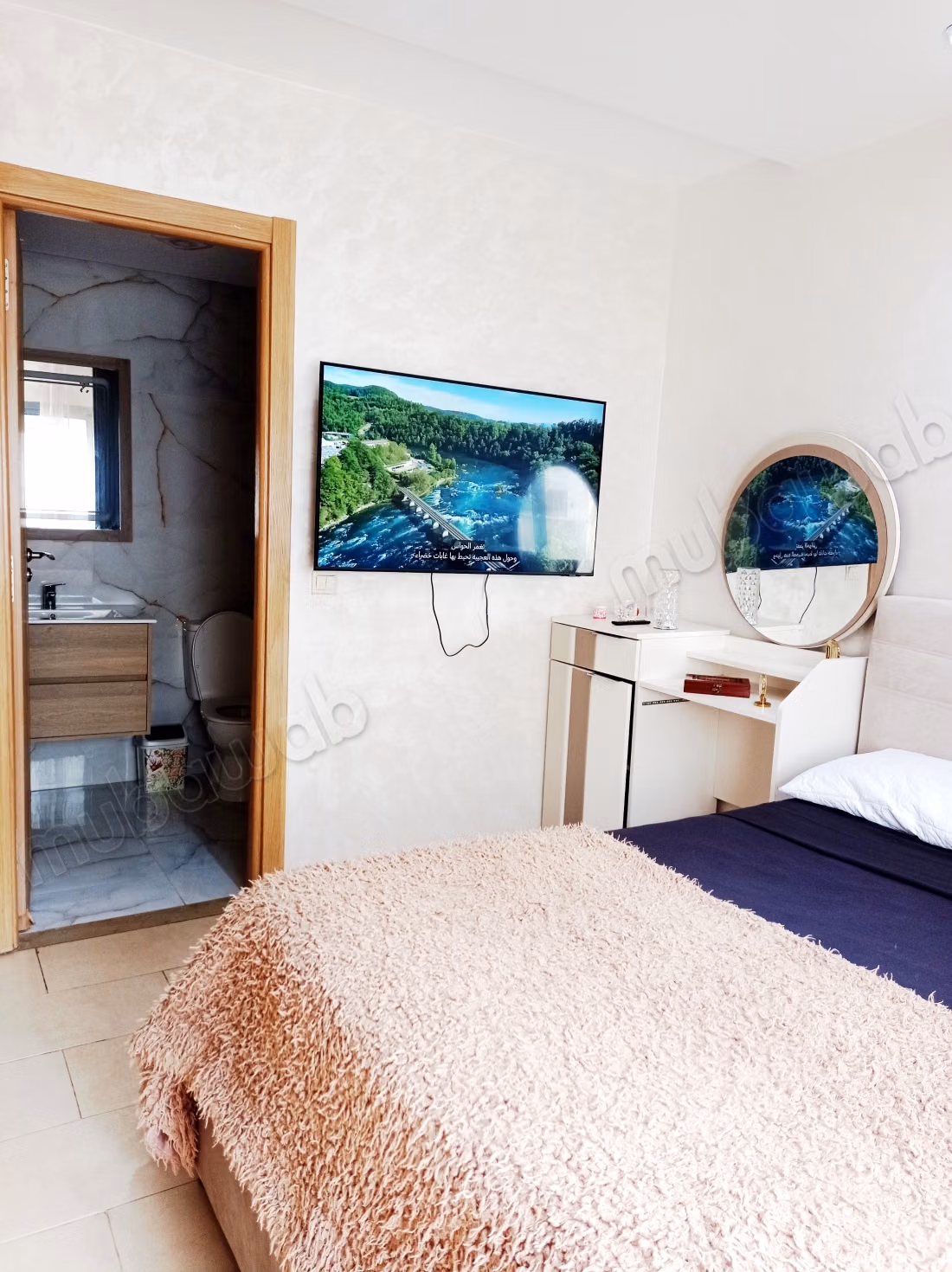 Appartement te huur in El Mansouria. 3 mooie slaapkamers. Gemeubileerd