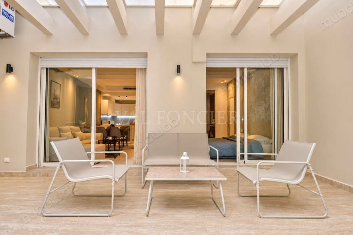 Location Studio moderne meublé avec grande terrasse Ziraoui, Casablanca