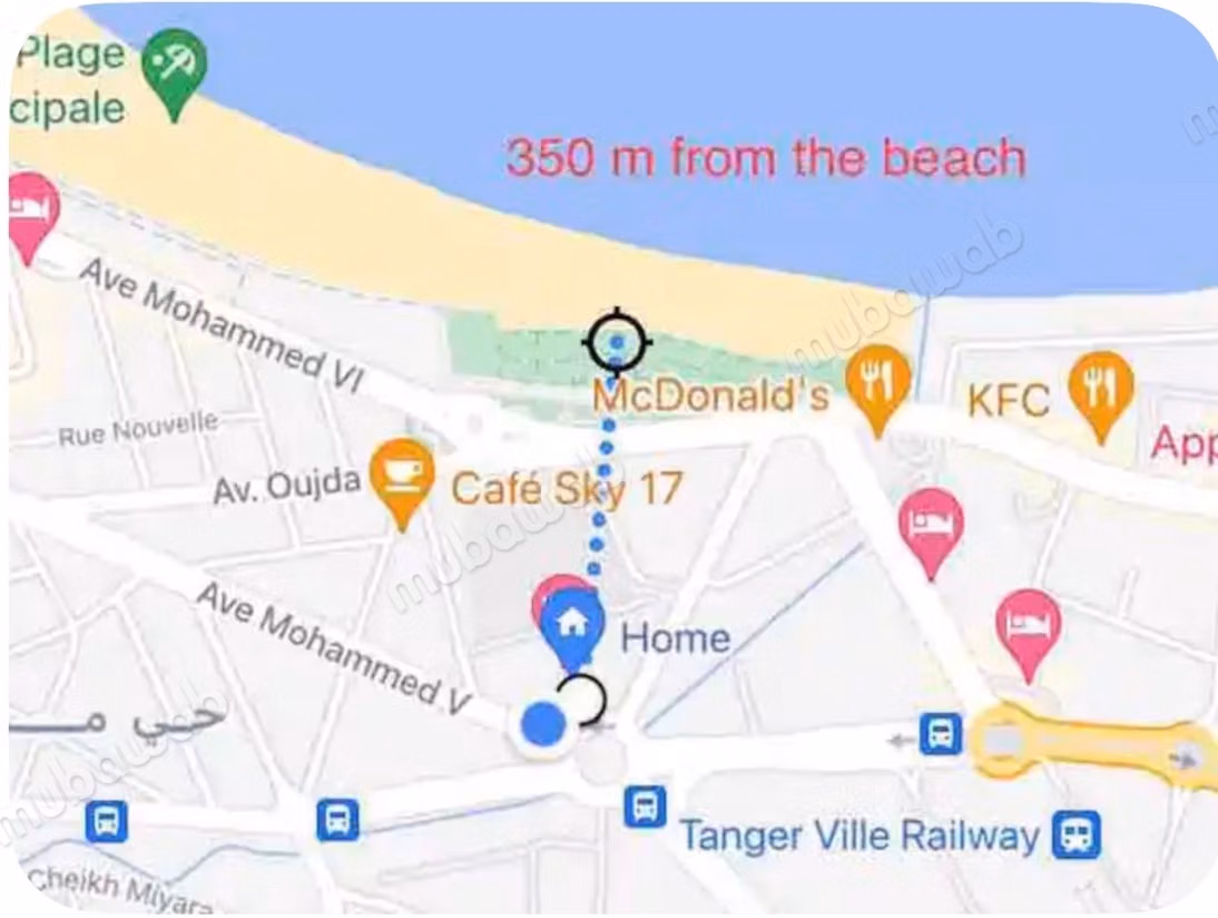 Superbe appartement à louer au quotidien au cœur de Tanger, surface totale de 54 m². Meublé