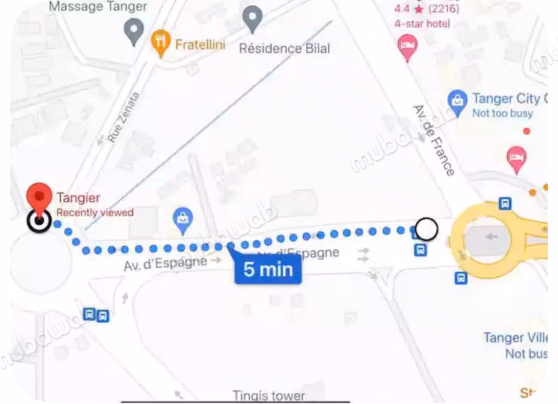 Superbe appartement à louer au quotidien au cœur de Tanger, surface totale de 54 m². Meublé
