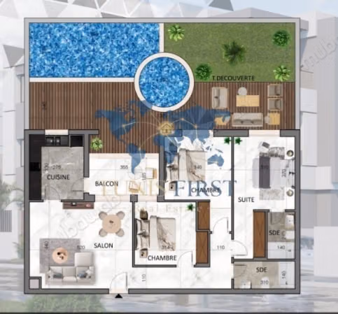 For sale S3 apartment in La Nouvelle Soukra