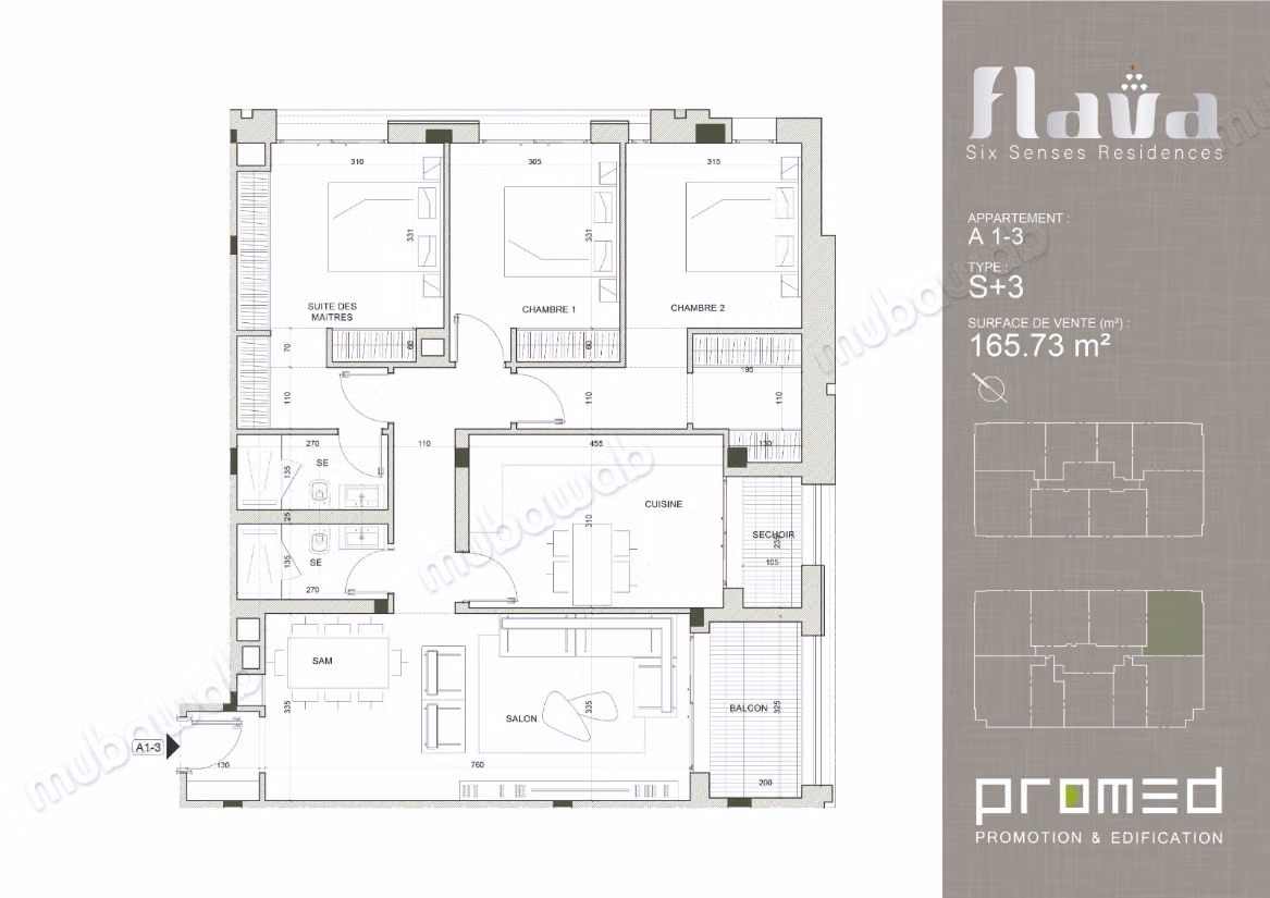 Spacious S3 in the Gardens of Carthage 165m² A1 3