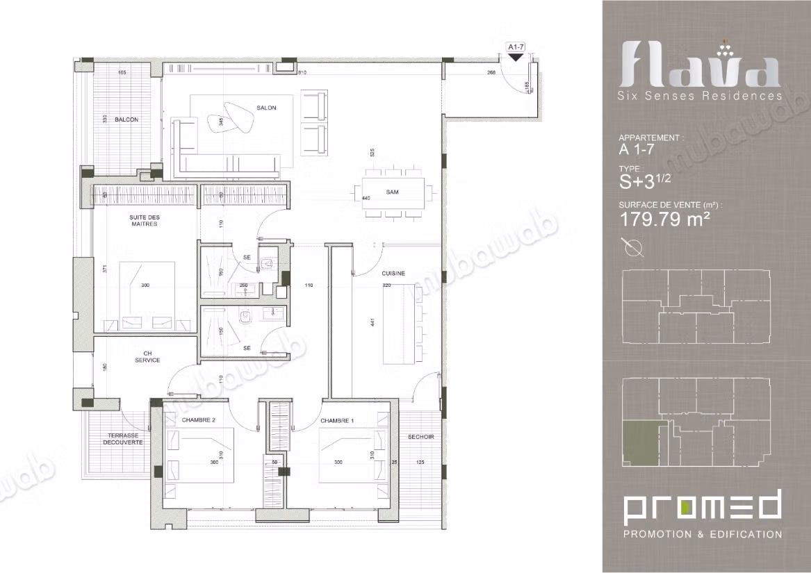 Spacieux S3 aux Jardins de Carthage 179m² A1 7