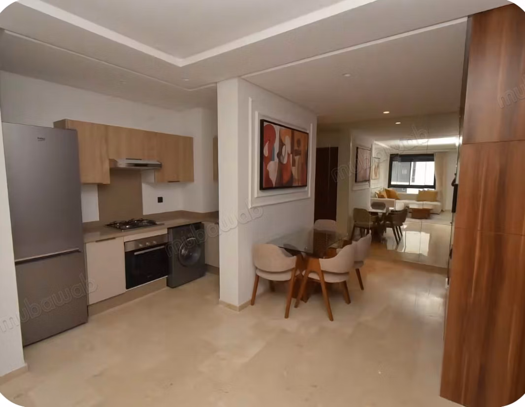 Alquile este apartamento en Casablanca Finance City. Superficie total 65 m². Bien amueblado