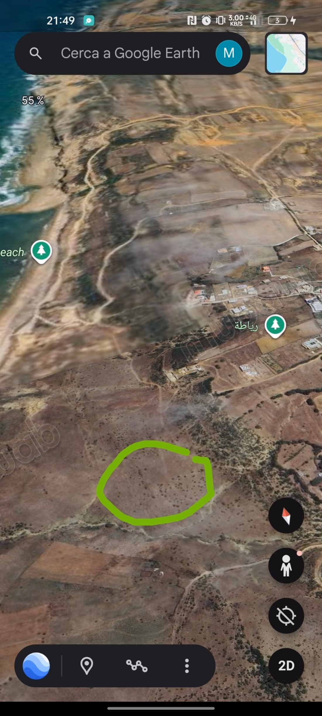 Achat de terrain à Asilah. Superficie 1200 m²