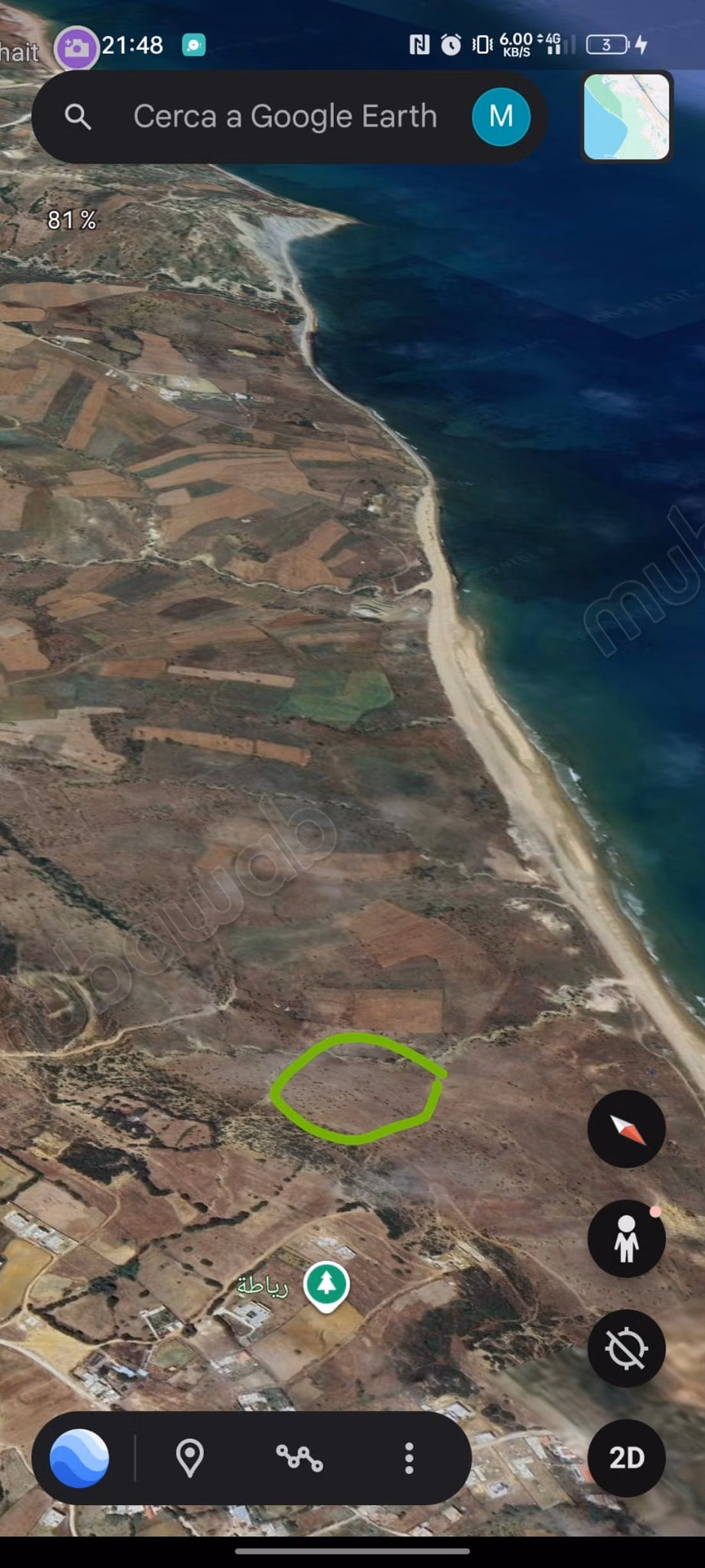 Achat de terrain à Asilah. Superficie 1200 m²