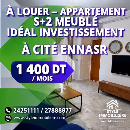 DA AFFITTARE – Appartamento S2 arredato a Ennasr