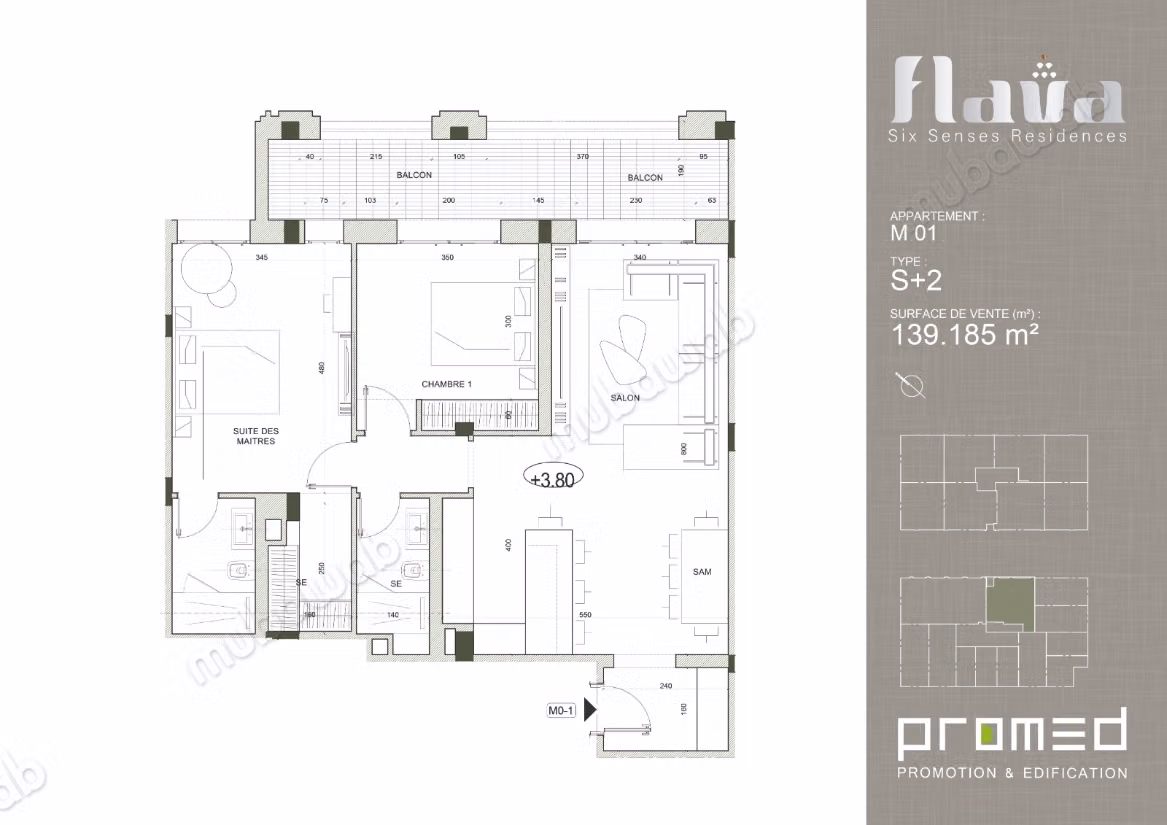 S2 d'Exception 139m² aux Jardins de Carthage M01