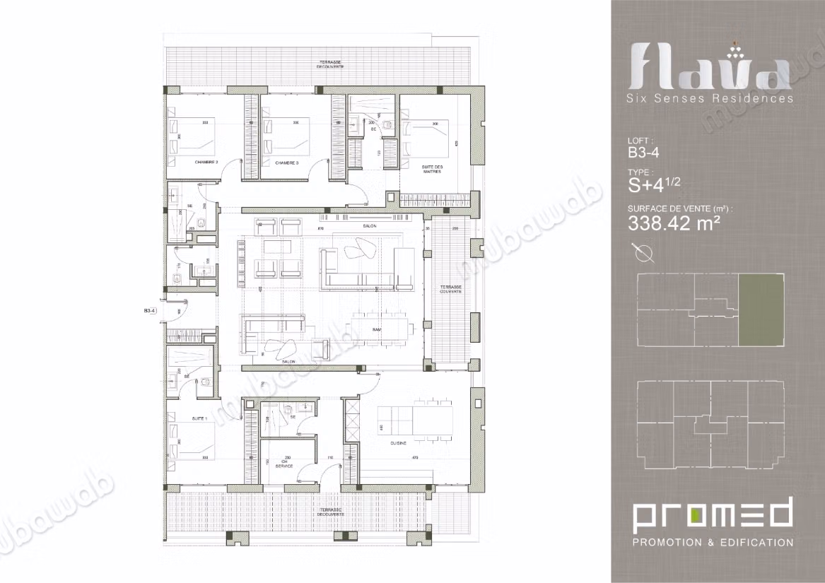 An exceptional loft on the top floor 338m² B3 4