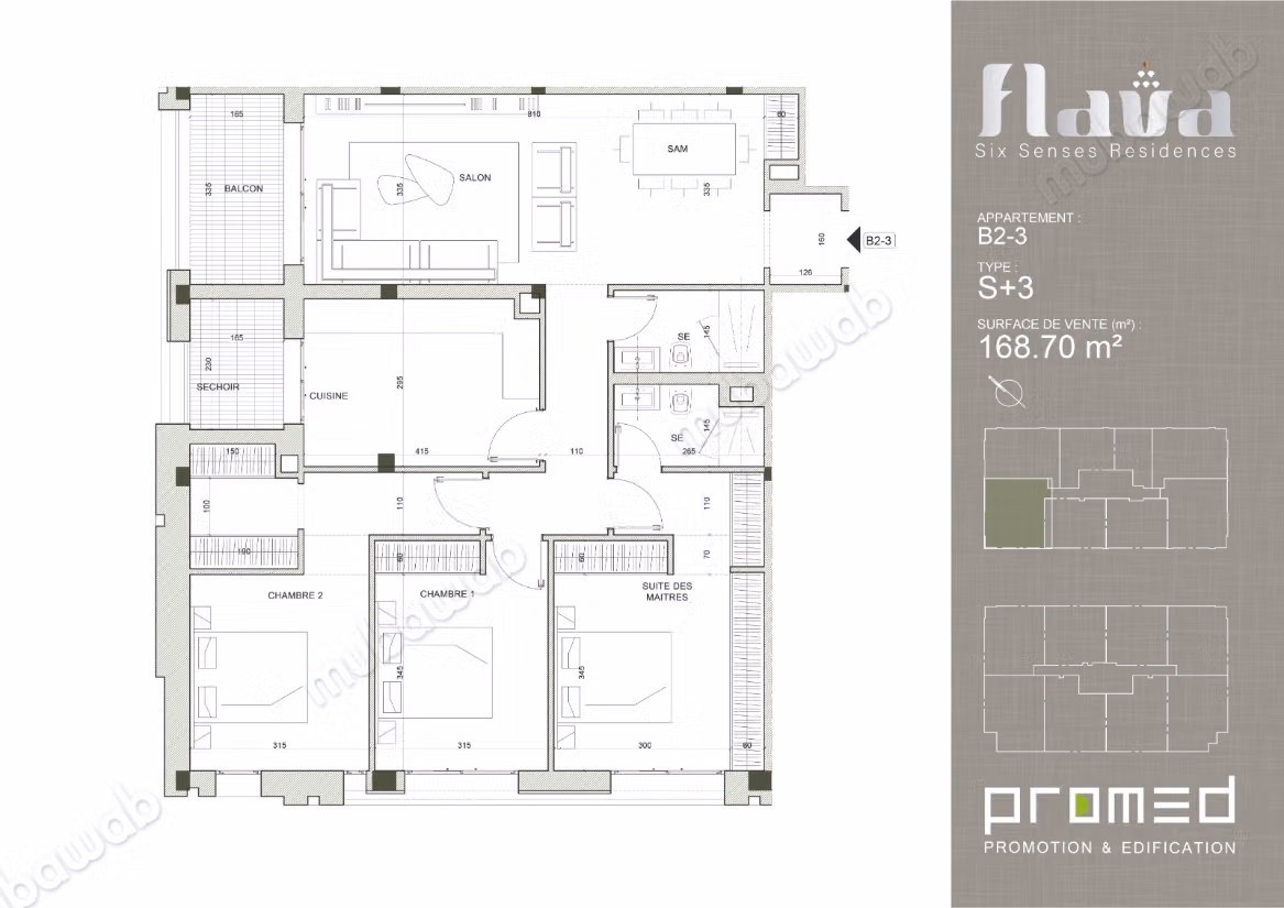 Spacious S3 in the Gardens of Carthage 168m² B2 3