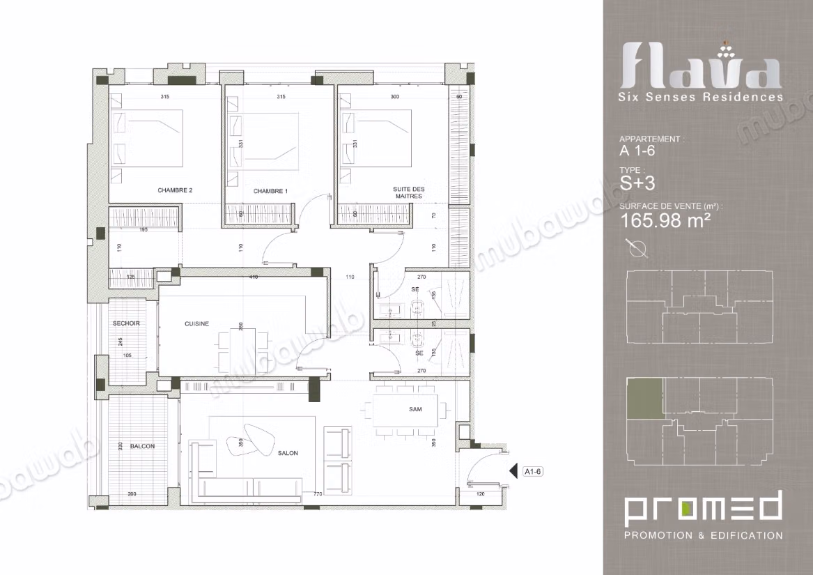 Spacieux S3 aux Jardins de Carthage 165m² A1 6