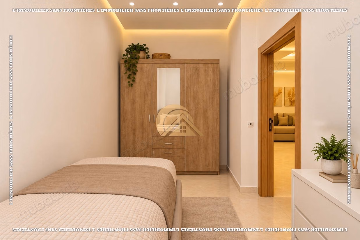 Appartement de 236 m² à louer à Mabrouka – 3 chambres dont une suite, grande terrasse et parking en sous sol