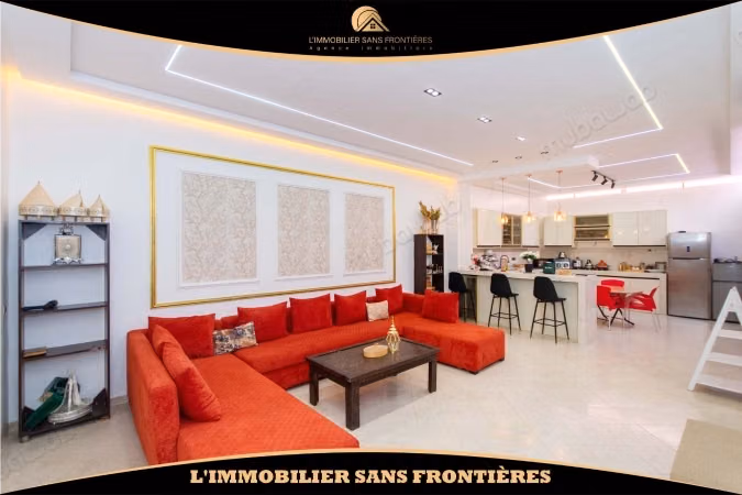 Appartement de 236 m² à louer à Mabrouka – 3 chambres dont une suite, grande terrasse et parking en sous sol