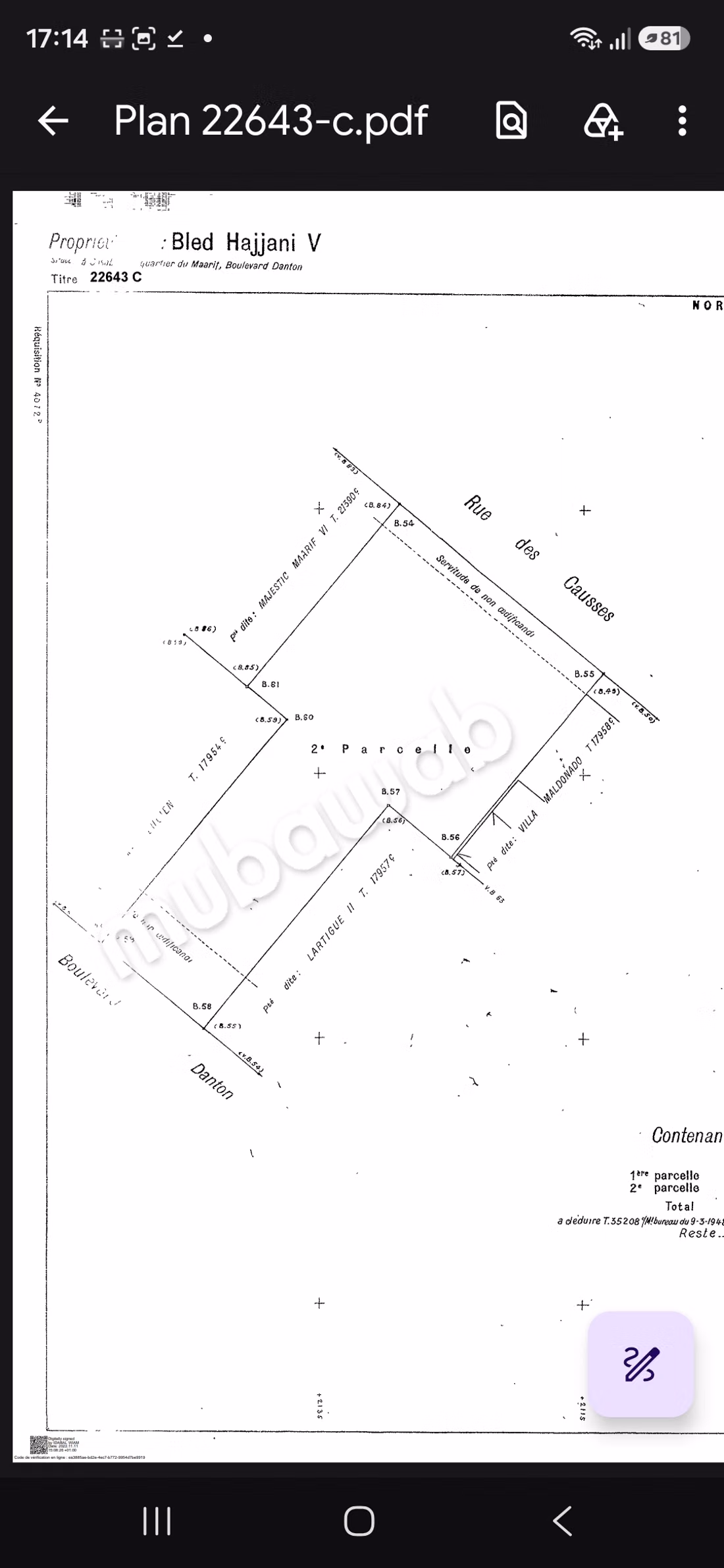 A vendre un Terrain R7, deux Façades/Bureaux, Hôtel