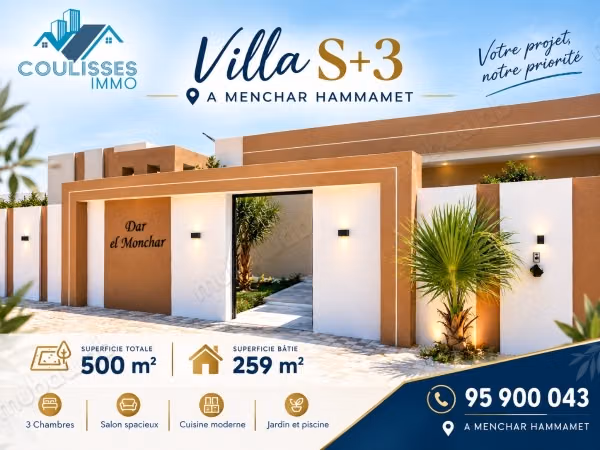 Villa de luxe à vendre à Hammamet Sud menchar