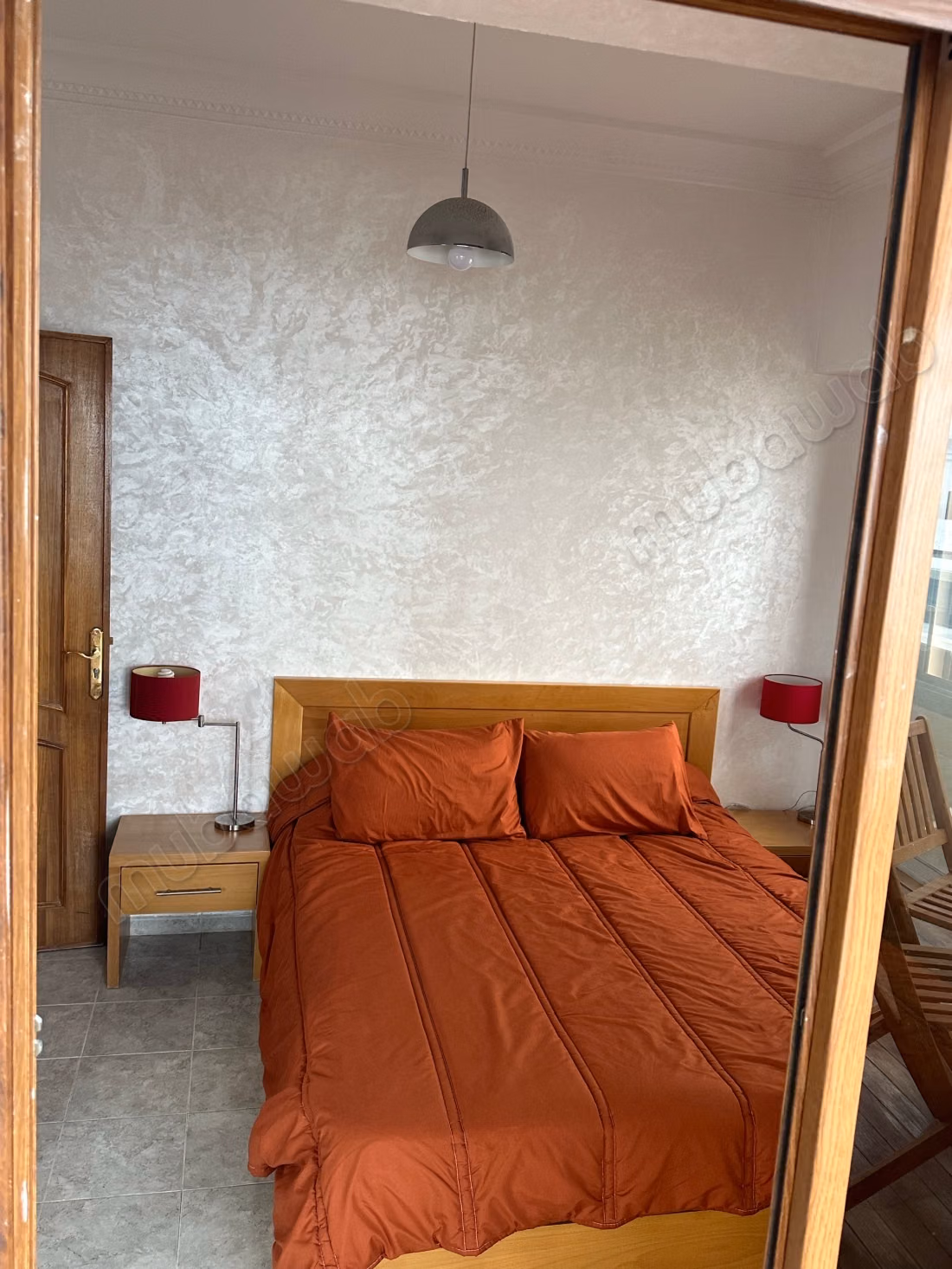 Seizoensverhuur in Tanger City Center. 2 comfortabele kamers. Terras en lift
