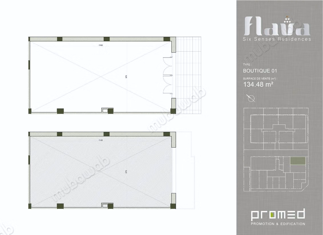 Store on the Ground Floor of 134m² in the Gardens of Carthage