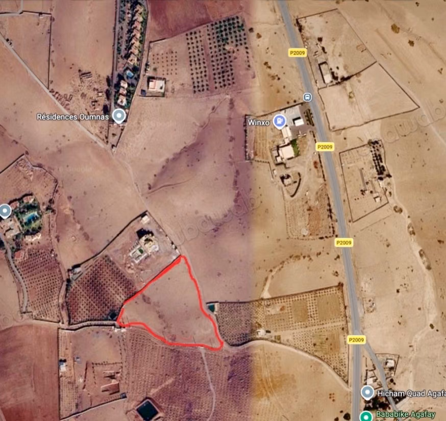 Verkoop van titeld grond van 1,5 Ha aan de Barrageweg Marrakech