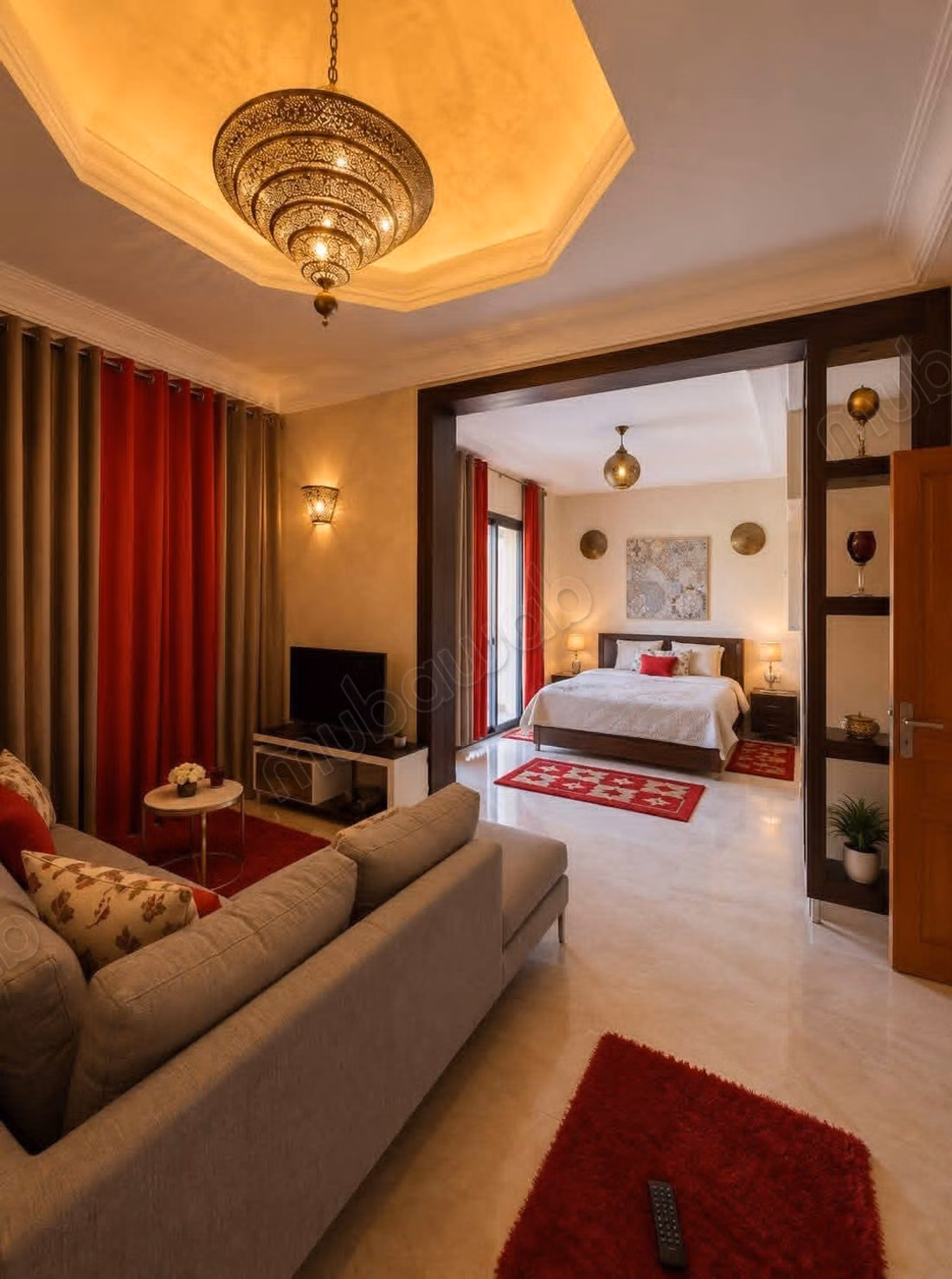 Location villa de luxe à Route Casablanca. 
3 chambres. 
Meublé