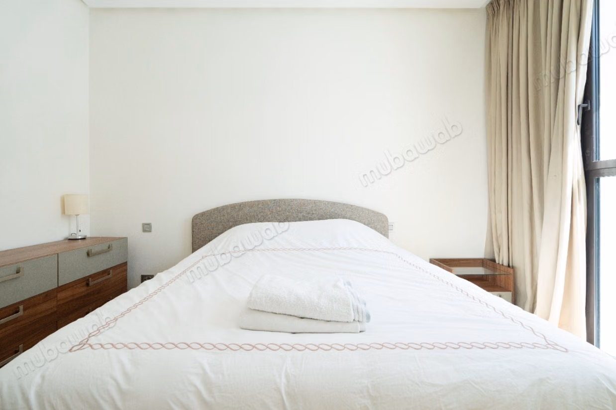Furnished two-bedroom apartment for rent in Ain Diab with sea view