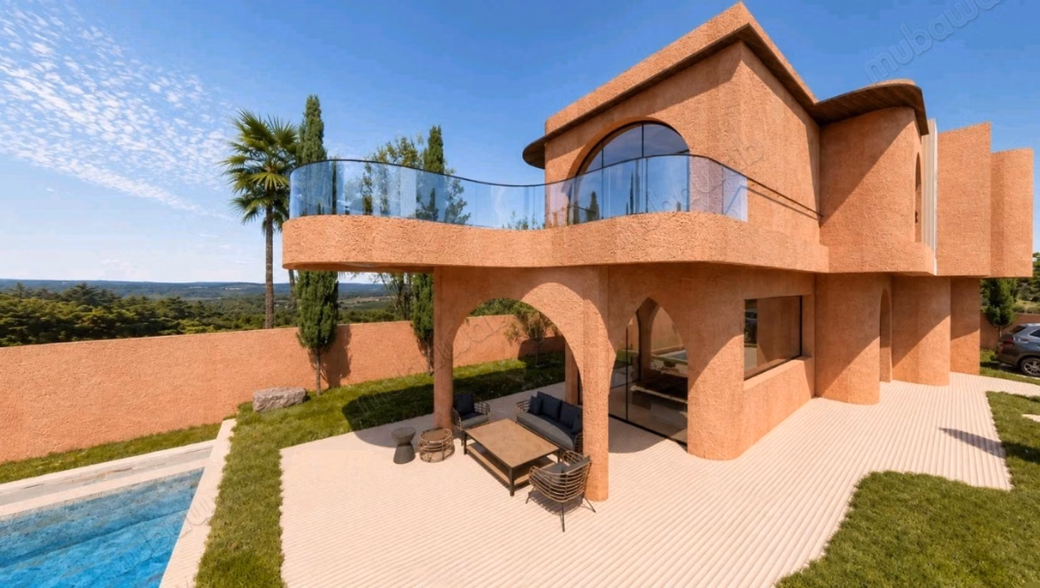Luxury villa for sale on Route de Tahanaout. 5 spacious rooms. All comforts with pool and fireplace