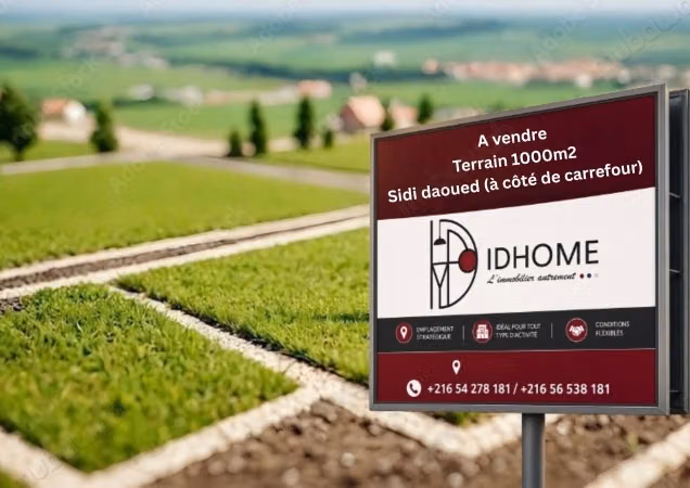 For sale: 1000 sqm plot in Sidi Daoud, La Marsa