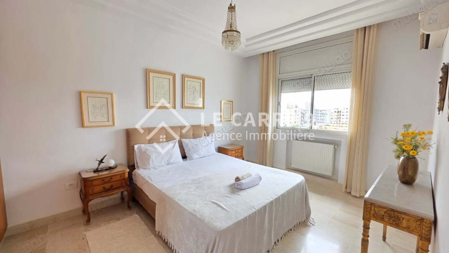 Un appartement s1 meublé à louer aux jardins de Carthage
