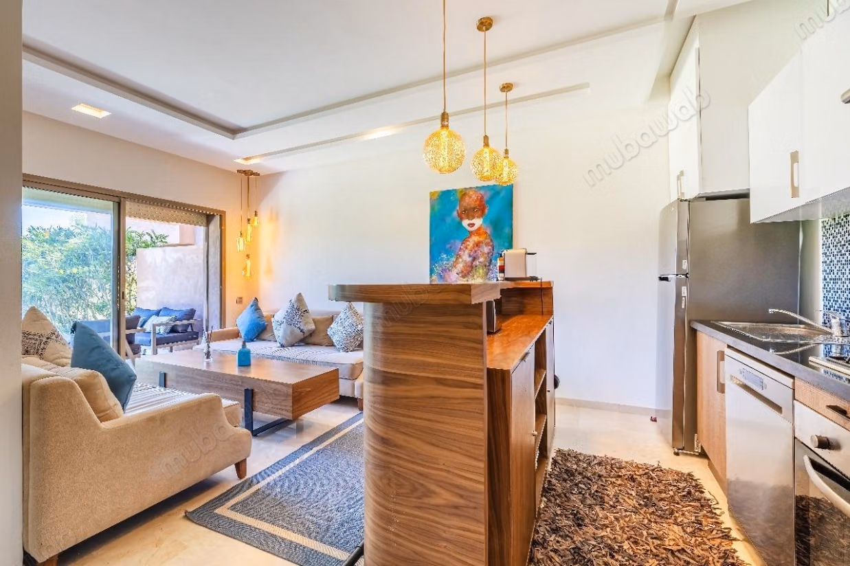 Vente d'un bel appartement à Agdal. 
Superficie 45 m². 
Meublé — 6