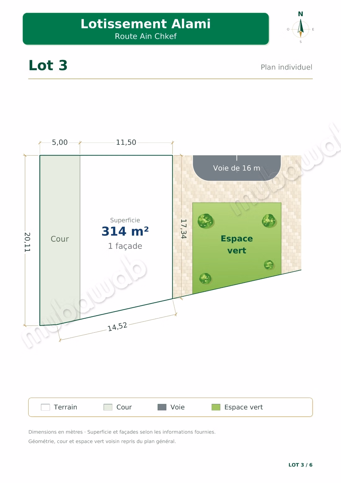 Alami Subdivision in Route Ain Chkef R4 Lots