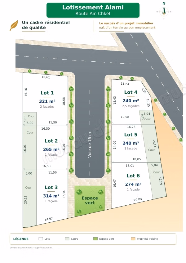 Alami Subdivision in Route Ain Chkef R4 Lots