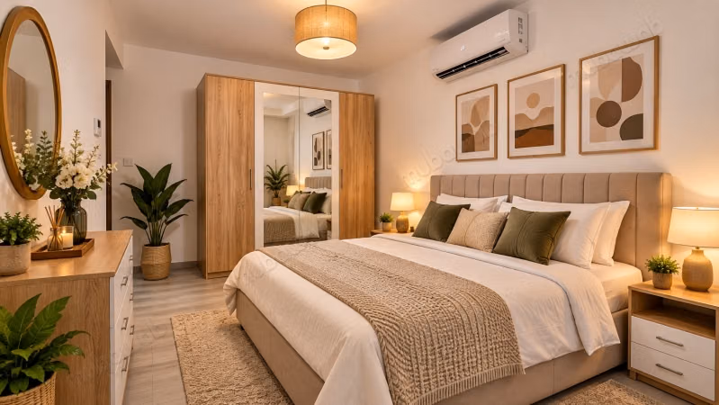 Appartement à vendre à Hammamet Sud. 
Surface totale 112 m². 
Bien meublé