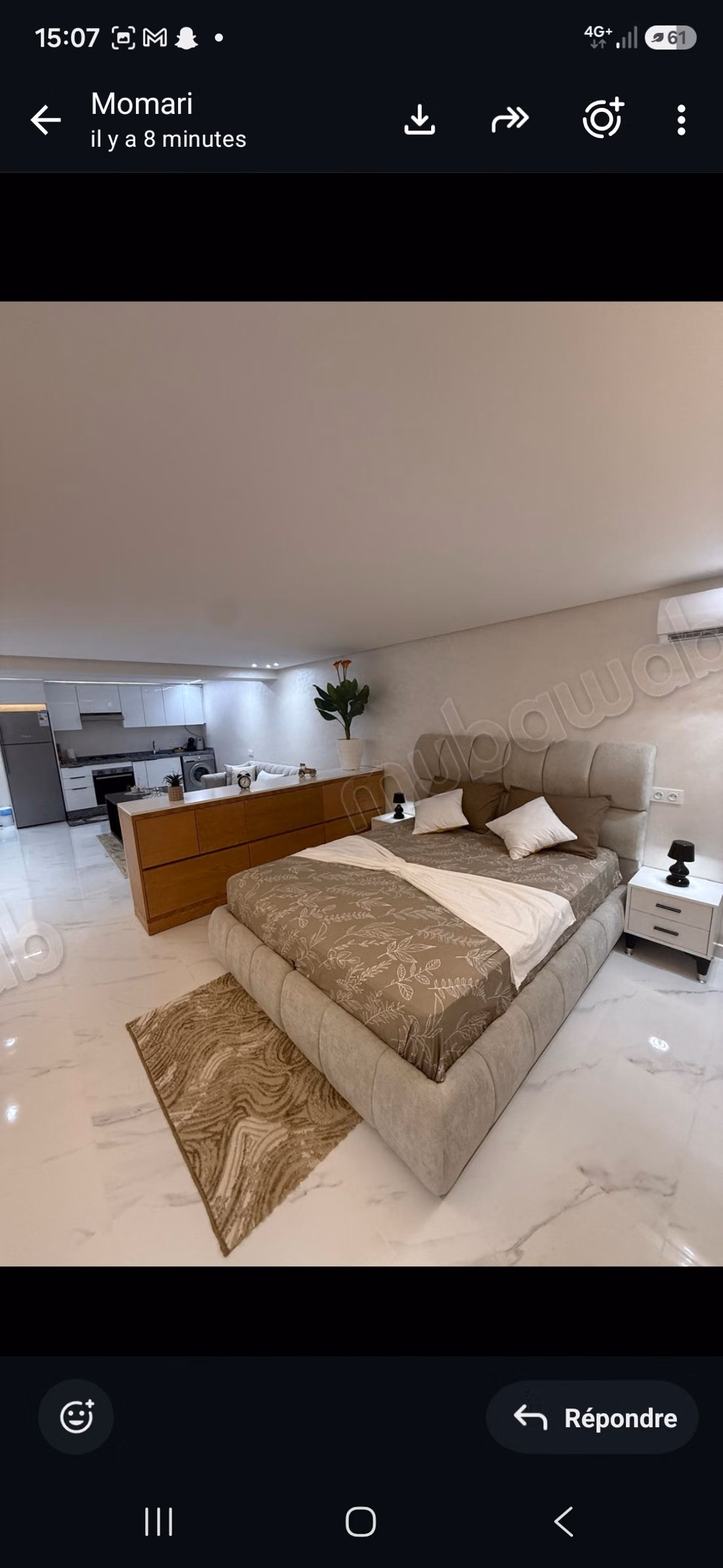 Superbe appartement à louer dans le quartier de l'aéroport. 1 pièce. Meublé