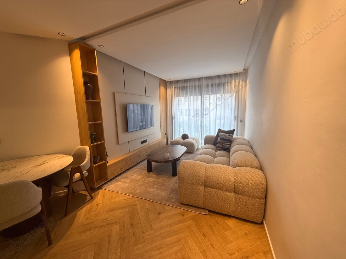 Appartement te huur in Casablanca Finance City. Totale oppervlakte 55 m². Goed gemeubileerd