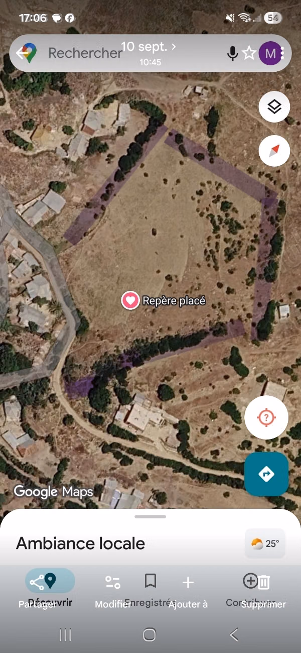Vente terrain à Asilah. 
Surface de 3000 m²