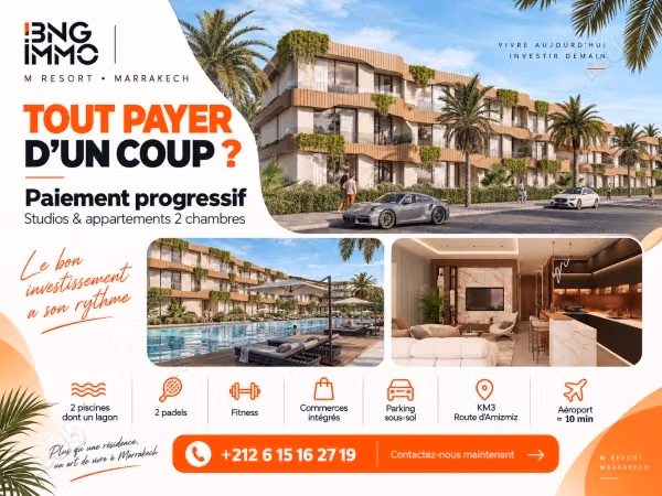 Appartement neuf à Marrakech, paiement progressif