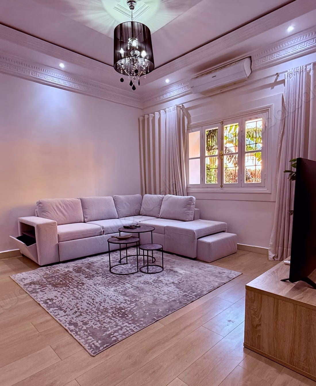 Bel appartement 3 chambres meublées avec jardin