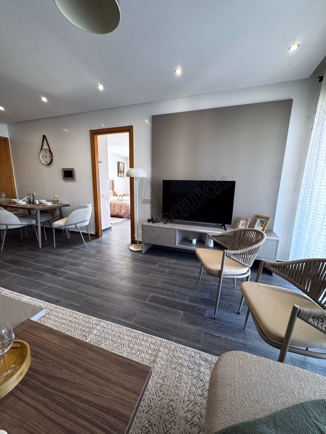 Renovated furnished studio with ocean view and Hassan II Mosque