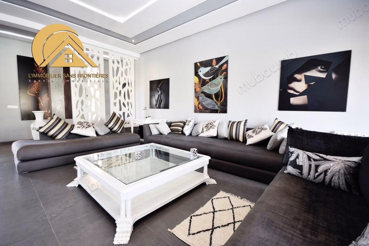 Villa maison d’hôtes meublée à vendre avec piscine chauffée, jardin privé et bungalows — Route d’Ouarzazate, Marrakech