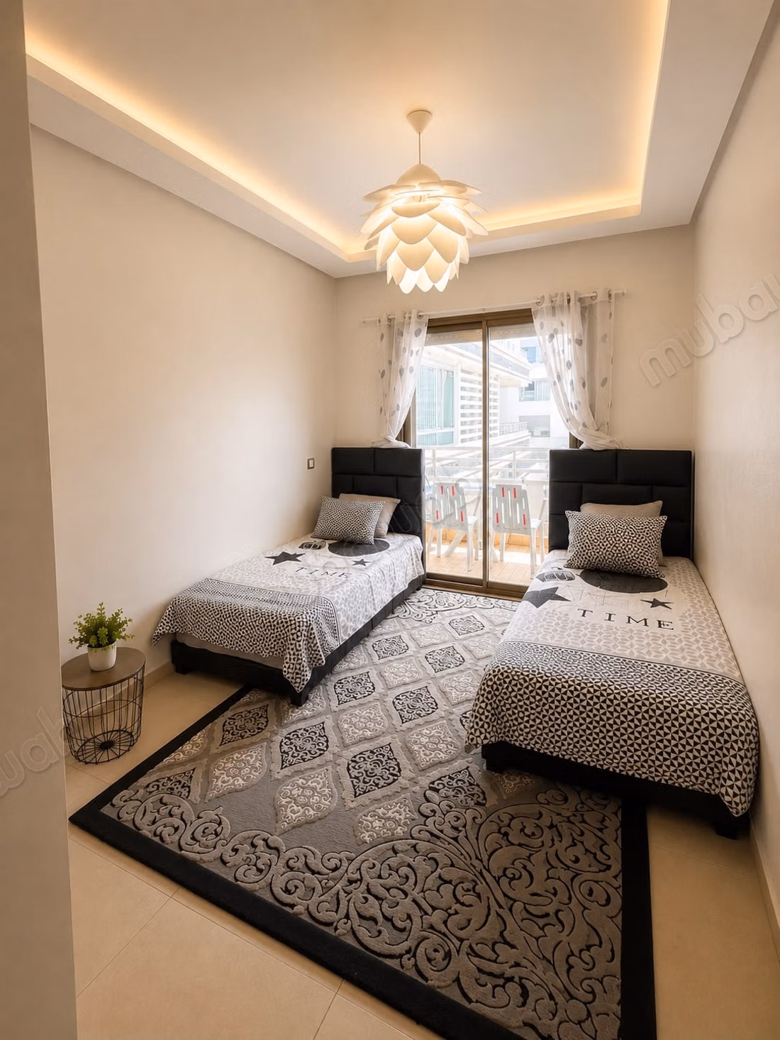 Superb apartment for rent in El Mansouria. Area of 107 m². Well furnished