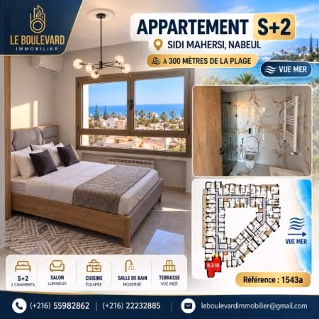 In vendita appartamento S2 con vista mare a Sidi Mahersi