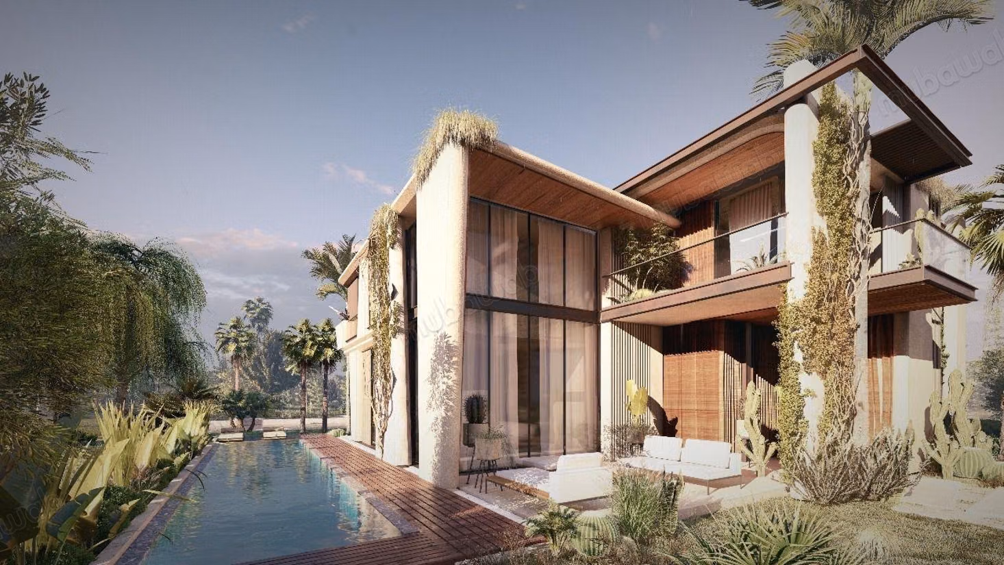 Luxurious house for sale in Ennakhil Palmeraie. 6 large rooms. Large pool