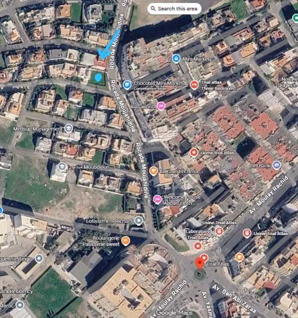 Corner plot of villa 500m² Trial atlas moujahidine