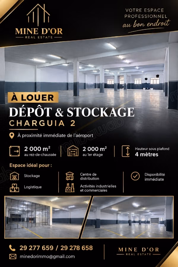 For rent, storage & depot space – Charguia 2