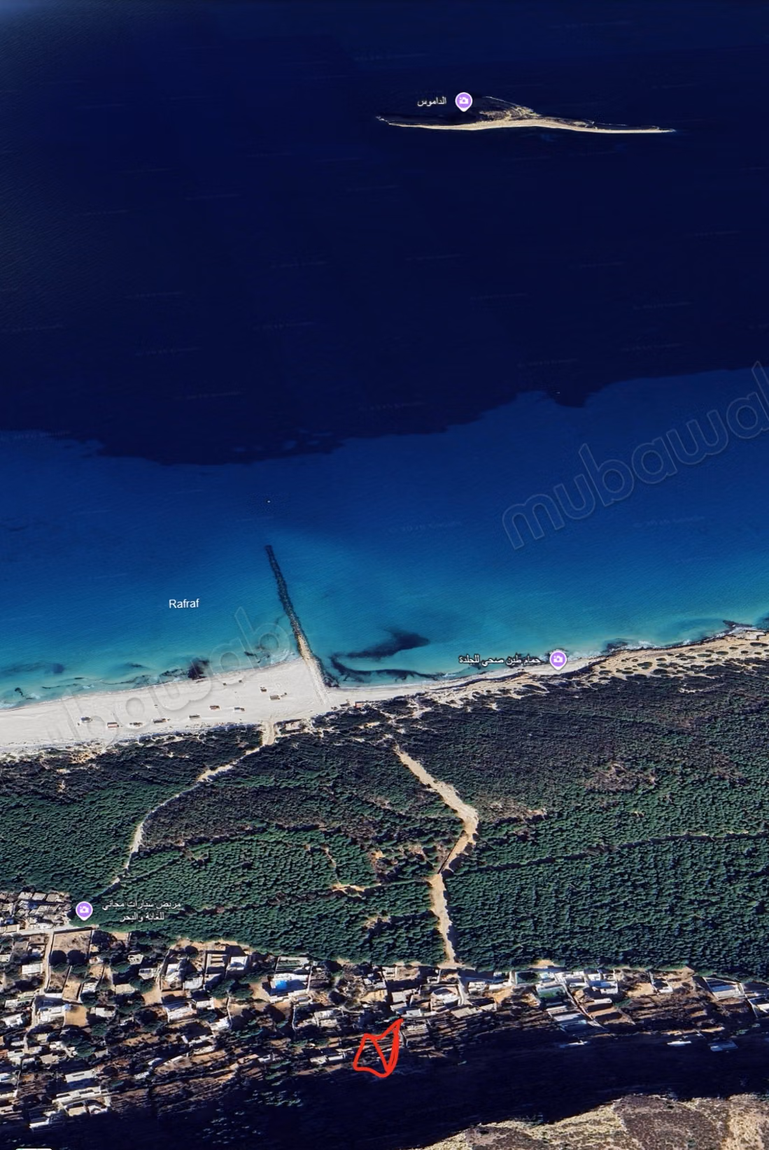 Terrain 440 m² vue mer panoramique, Rafraf Plage